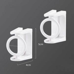 ที่ใส่ราวแขวนผ้าม่านปรับได้แบบไม่ต้องใช้ตะปู4ชิ้นที่ยึดแหวนสามเหลี่ยมได้ห่วงคล้อง360ราวม่านที่วางแบบหมุนได้ใช้งานง่าย