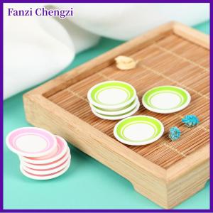 Fanzi 5 cái túi 1:12 Dollhouse thu nhỏ đầy màu sắc tấm món ăn phụ kiện nhà bếp đồ chơi