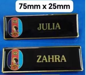 Name Tag Bakat Gold Epoxywith Ecthing Metal 999