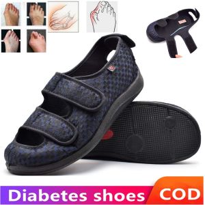 YORCHID Summer mens or Womens Comfortable Diabetic Shoes Foot enlargement code magic stick overturns middle-aged and elderly sandals