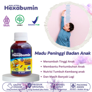 Madu Peninggi Badan Anak Vitamin Anak Tumbuh Tinggi Suplemen Penambah Tinggi Badan Madu Tumbuh Kembang Anak Alami - 130 ML