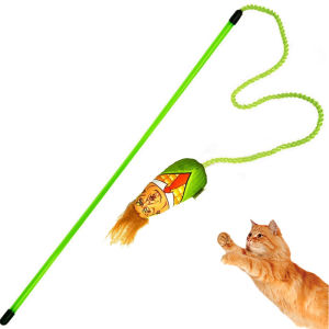 Cat Teaser Wand Toys Feathered Play Wand Cat Toy Catnip Filled Soft Plush Cat Kicker Play Exercise Toys