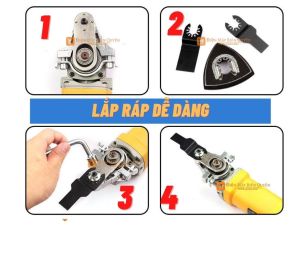 Bộ chuyển đổi Máy Mài Thành Máy Cắt Rung kèm 2 Lưỡi Cắt Đĩa Chà Tam Giác