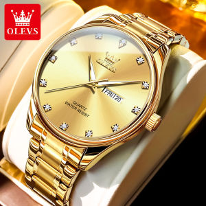 OLEVS Watch Men Original Branded Waterproof 2024 Fashion Business Stainless Steel Calendar Luminous Quartz Watch Wristwatch Men