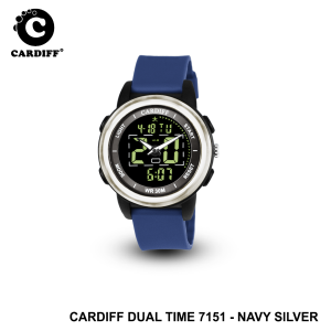 CARDIFF DT 7151 Jam Tangan Pria  Dual Time Water Resist