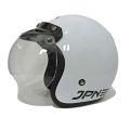 Helm bogo jpn arc retro putih kaca datar flat visor. 