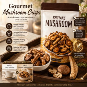 Deer Antler Mushroom Crisps Crunchy Mushroom Chips Healthy Vegan Snack Natural Savory Treat Low Calorie High Fiber Gluten Free Vegetable Crisps