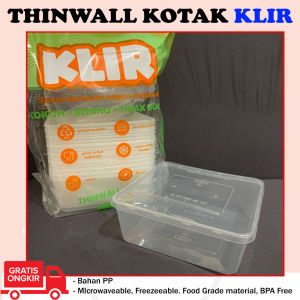 Thinwall kotak 2000ml + tutup / kotak makan plastik KLIR ANTI PECAH - ANTI BOCOR isi 25pcs tinwal tempat makanan bening