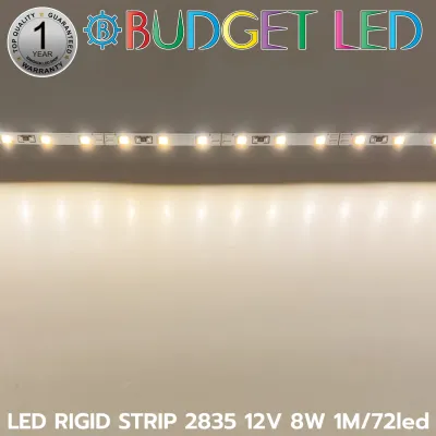LED RIGID STRIP 2835 DC-12V 8W 72LED/1M IP20 ไฟเส้น LED Aluminium Grade B ยี่ห้อ BUDGET LED แอลอีดีไฟเส้นสำหรับตกแต่ง ยาว 1 เมตร (ราคาต่อเส้น)