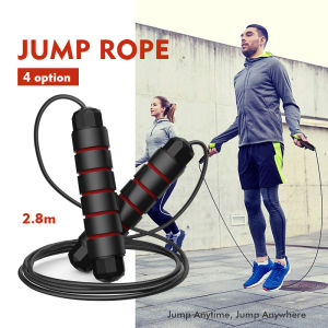 Fitness Jump Rope Professional Cardio Exercise Skipping Rope Physical Training Exercise Sports wire bearing for Fat Burning Weight Loss Gym Workout Training Exercises With Anti-skid Handles Adjustable Home Gym Training Equipment Wire Bearing rope