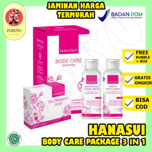 Paket Whitening Hanasui Body Care 3 in 1 Brightening Handbody Bodi Body Lotion Soap Sabun Pemutih Pencerah Kulit Badan Tubuh Pria Wanita Ampuh dan Cepat Putih Permanen