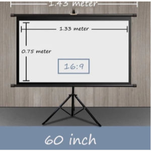 Folding Projector Screen With Stand 60/72/84/100 Inch HD Vivid Color Portable Folding Soft Screen