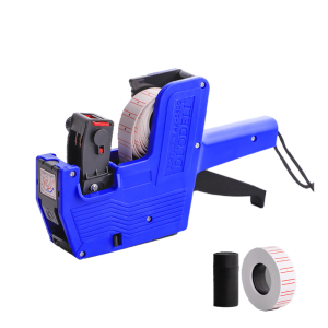 Price Label Printers with ink wheel and 500 Labels Blue/Red