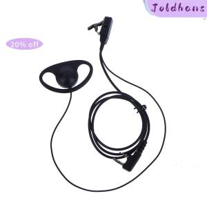 Joldhans Single Wire Earpiece Headset Kit MIC PTT Mic D Shaped 2 Pin Radio Earphone Walkie Talkie for KENWOOD BAOFENG TYT Ear Hook