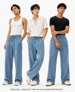 EE.Casual Basic Soft Denim Wide Leg Sweat Pants  - xs to large - classy and elegant - timeless classic  - timeless piece - casual office or party - classic piece - super kapal ng tela - hindi kayo magsisi - our aim is to produce quality clothes - premiu