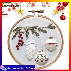 Holiday Cross Stitch Kit for Beginners with Bright Colors and Easy Instructions for Christmas Home Decor