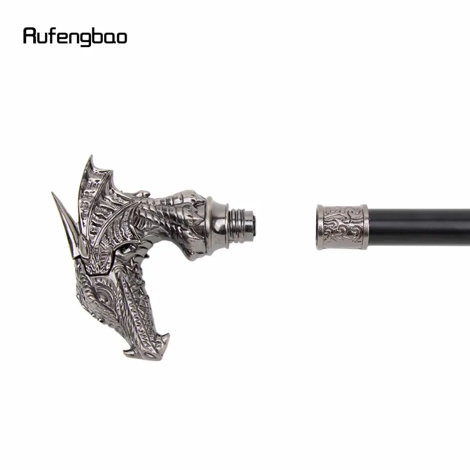 Silver Dragon Head Fashion Walking Stick Decorative Stick Cospaly