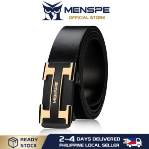 MENSPE Mens Belt Men Fashion Belt Men Genuine Leather Belts H Letter Pattern Belt Two-layer Cowhide Automatic Buckle Belts Brand Luxury High Quality Business Strap Male Waistband for Men