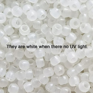 shiqinbaihuo 100pcs Màu sắc thay đổi UV Hạt hỗn hợp màu sắc phát sáng trong bóng tối Hạt Tự làm đồ trang sức làm vòng đeo tay vòng cổ