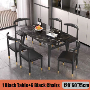Luxury Dining Table With 4/6 Chairs Set 120*60CM Dinner Table Set Dining Table 4/6 Seaters Set