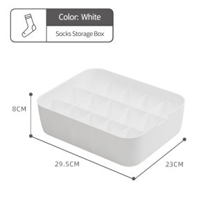 Organizer Storage Box Plastic Organizer Bin for Socks Stackable Drawer Divided Organizer for Scarves Underwear Bras Hair Ties Belts