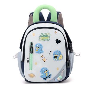 SOULLOV Animals Kids Backpack Waterproof Large Capacity Color Block Backpack Durable Back-supporting Lightweight School Bag for Kindergarten Children