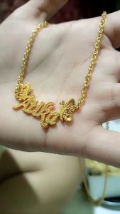 termurah/kalung liontin ukirnama/kalung wanita keren 2023/kalung wanita ootd hijab viral/asecorisnya wanita/kalung  lapis emas/titanium( CUSTOM)