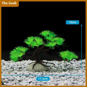 [The Gesh] Fish Tank Decoration Ornaments Simulated Pine Trees Plants Decorations Creative Landscaping Craft ornaments Plastic Water Plants Flowers Trees Accessories