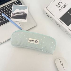 GORGE Zipper Pen Bag Lightweight Polka Dot Student Pencil Case Portable Large Capacity Stationery Storage Pouch Students Supplies