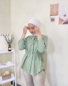KEMEJA LINEN WANITA JUMBO 3XL LD 120 / ATASAN KEMEJA KERUT DEPAN OVERSIZE KOREAN STYLE / BAJU ATASAN WANITA TERBARU 2025 / ALYA SHIRT KEKINIAN (COD)