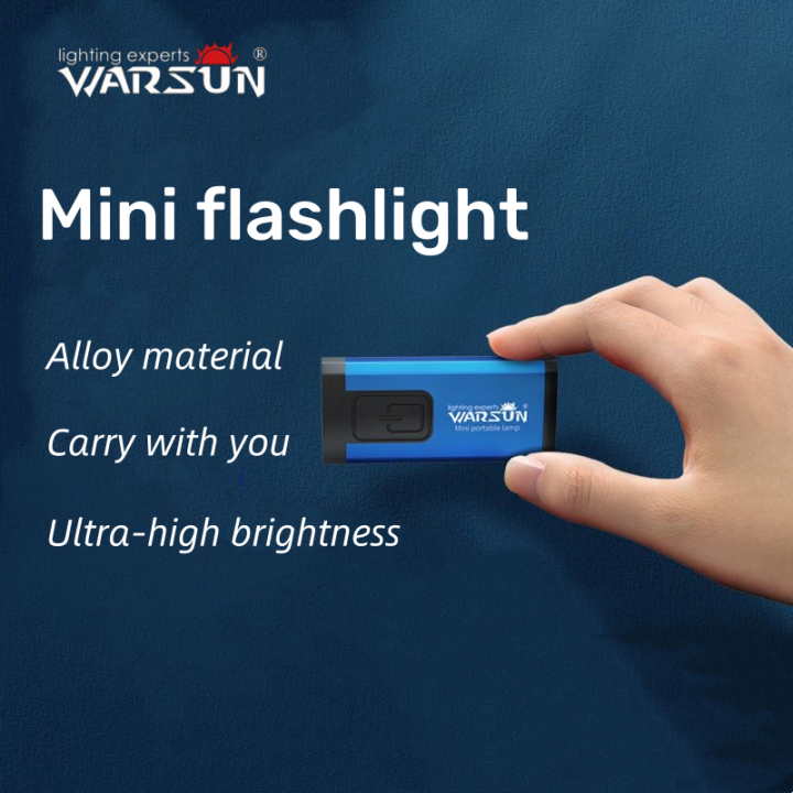 WARSUN TriColor Mini LED Keychain Flashlight 1000 Lumens, USB