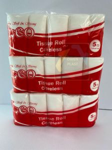 TISSUE TISU BULAT/TISSUE ROLL/TISSUE TANPA DUS TENGAH/TISSUE CORELESS ISI 5 DAN 10 PCS TERMURAH