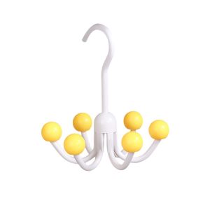 OKKFINE Multifunctional Home Clothes Hanger Portable Rotatable 360°Rotating Hook Portable With 6 Balls Handbag Organizer Bra Scarf Hats Bags