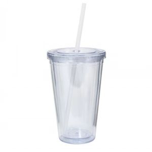 GAOSU with Lid and Straw Clear Tumbler 350/450/650ml Double-Layer Water Bottle Smoothie Cup Transparent Iced Coffee Cup Milk