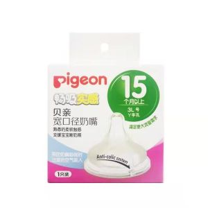 Núm Ti Pigeon Đủ Size SS/S/M/L/LL/LLL Dùng Cho Bình Sữa Pigeon Cổ Rộng PPSU Và Thuỷ Tinh 120/240 ML Không BPA