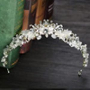 Vương miện thủ công phong cách Âu Mỹ Vương miện hợp kim vàng bạc đính đá pha lê Vương miện cài tóc cô dâu