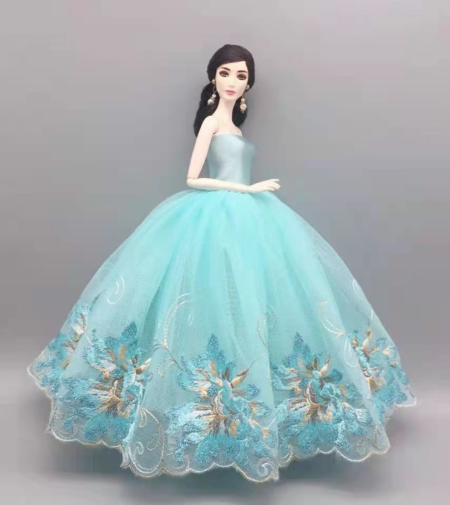 1/6 Blue Floral Lace Big Dress For Barbie Clothes For Barbie Doll Essories  FR ST Outfits Princess Gown Kids DIY Toy BJD Lazada PH