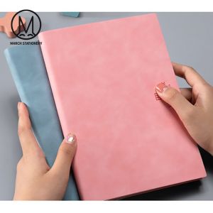 Leather A5 B5 Grid Notebook Waterproof Confortable Touch Thicken Paper100gsm Gift