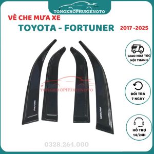 Vè Che Mưa Xe Toyota Fortuner  đời 2017 - 2022 2023 2024 2025 Nhựa đen Thái dày cao cấp sáng bóng