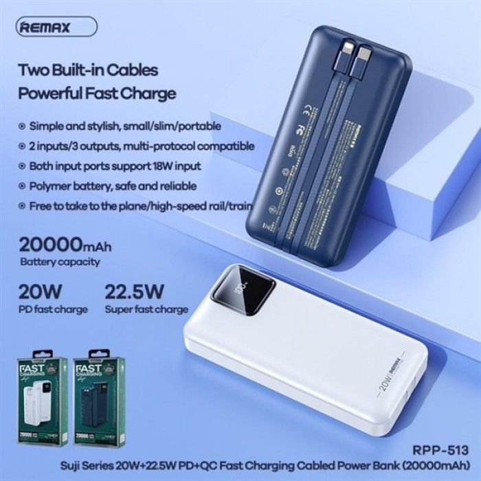 Original REMAX RPP-513 Power Bank 20000mAh Fast Charging (1 Year ...