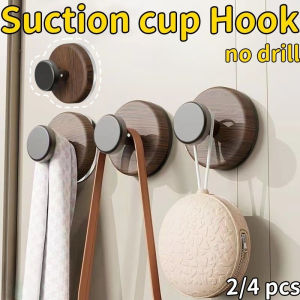 Solid Color Wood Hook No Drilling Wall Door Back Entrance Strong Adhesive Hook Hotel Bathroom Suction Clothes Hook