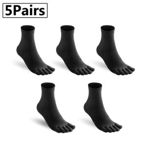 🔥ขายดี]🔥ถุงเท้าห้านิ้วสำหรับผู้ชายและผู้หญิงขนาด1/4นิ้วระบายอากาศได้ดีสีทึบวิ่งกีฬาถุงเท้าผ้าฝ้ายสีดำสีขาวสีเทาสีน้ำเงินสีกากีสีกาแฟ