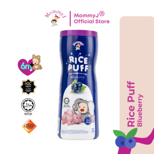 MommyJ® Puff Beras Bayi Beri Biru 6bulan+ | MommyJ® Baby Rice Puff Blueberry 6m+ (45g)