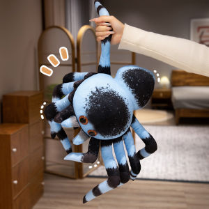 JOJO CASTLE 3D Printing Spider Plush Toy 20/30cm Simulation Black Spider Jumping Spider Doll Crawling Pet Doll Stuffed Wild Animal Home Decor Kid Gift