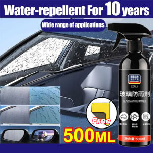 Repels Water for 10 Years Windscreen rain repellent Anti fog spray 500ml Rain repellent car Rainproof car mirror car window rain coating 车镜防雨水 玻璃油膜去除剂 glass oil film remover Nano-coating strong anti rain & fog Windscreen cleaner Car mirror anti rain