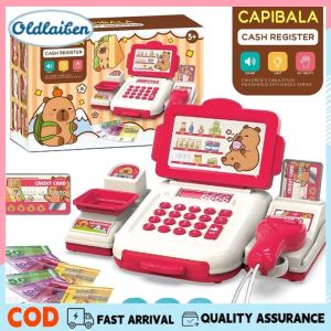 Oldlaiben New Capybara Simulation Shopping Cash Register Game Toy Play House Toys Light Sound Kids Toy