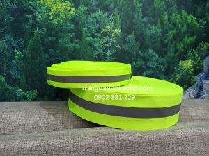 Dây phản quang cảnh báo vải màu cam xanh lá sọc xám