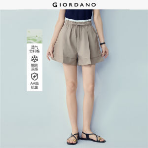 Giordano Women Cool antibacterial contrast elastic waist shorts Free Shipping 05406304