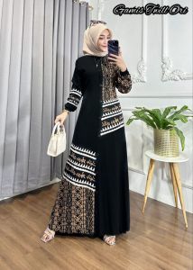 Gamis Twill Motif Terbaru || Gamis Busui