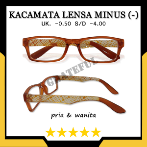 Kacamata Full Minus -0.50 sampai -4.00 Frame Persegi Panjang Warna Orange Bening Lensa Bening Model TERBARU Untuk Pria Wanita Masa Kini - NEW ARRIVAL PRODUK